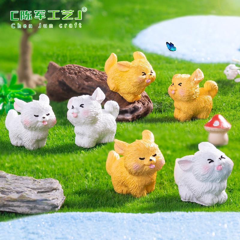 Phụ Kiện Tiểu Cảnh Tiểu cảnh chó trắng luộm DIY, phụ kiện tiểu cảnh mini xe bàn đáng yêu, dễ thương (ZC-904)