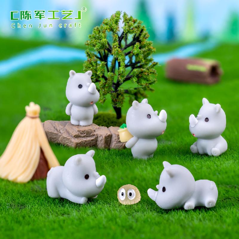 Phụ Kiện Tiểu Cảnh Tiểu cảnh tê giác giả DIY trang trí chậu cây và bàn (ZC-740)