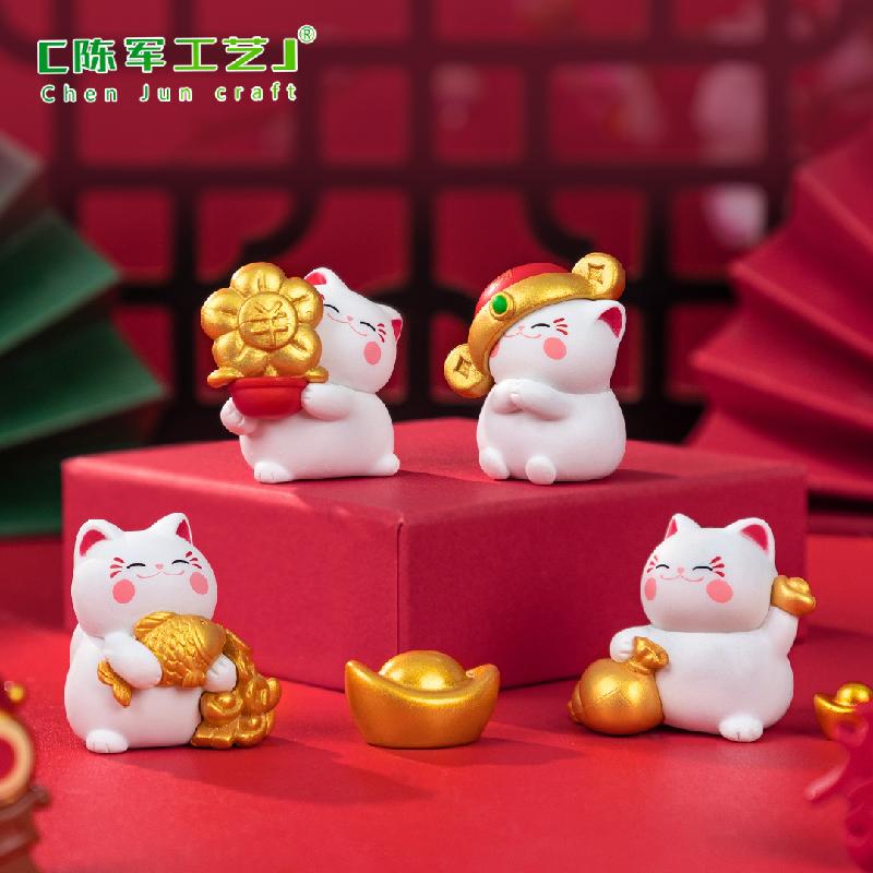 Phụ Kiện Tiểu Cảnh Tiểu cảnh mèo may mắn, trang trí bàn làm việc mini (ZC-68)