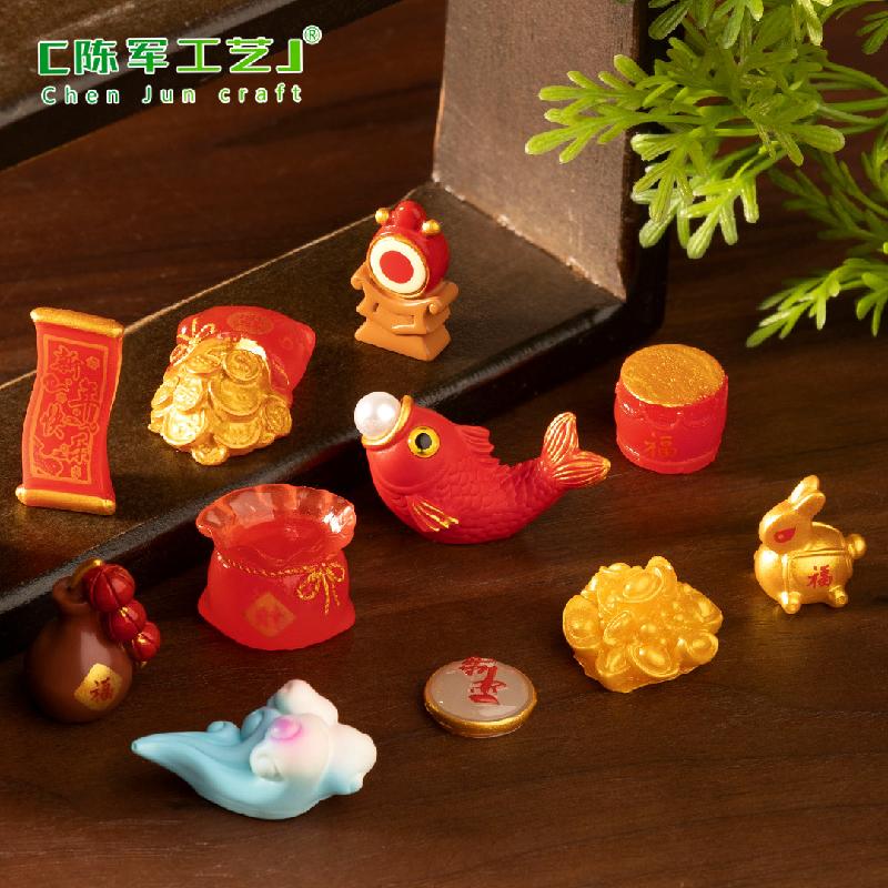 Phụ Kiện Tiểu Cảnh Tiểu cảnh Tết: túi may mắn, đồng tiền vàng DIY, phụ kiện xe hơi bàn tiểu cảnh mini (ZC-438)