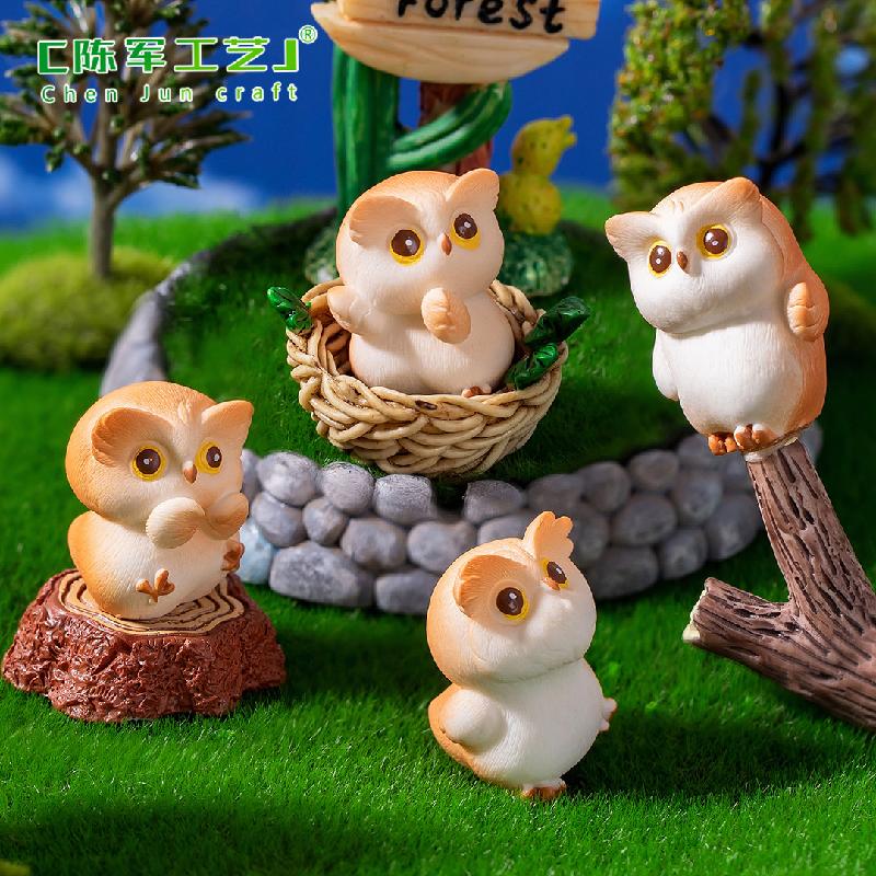 Phụ Kiện Tiểu Cảnh Tiểu cảnh cú mèo mini trang trí chậu cây và bàn DIY (ZC-915)