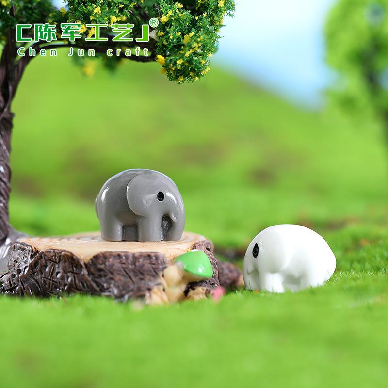 Phụ Kiện Tiểu Cảnh Tiểu cảnh cặp voi mini trang trí chậu cây DIY sáng tạo (ZC-959)