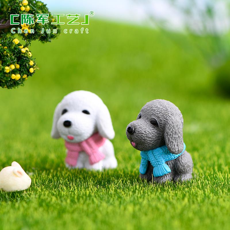 Phụ Kiện Tiểu Cảnh Tiểu cảnh chó khăn quàng resin mini quà lưu niệm (ZC-761)