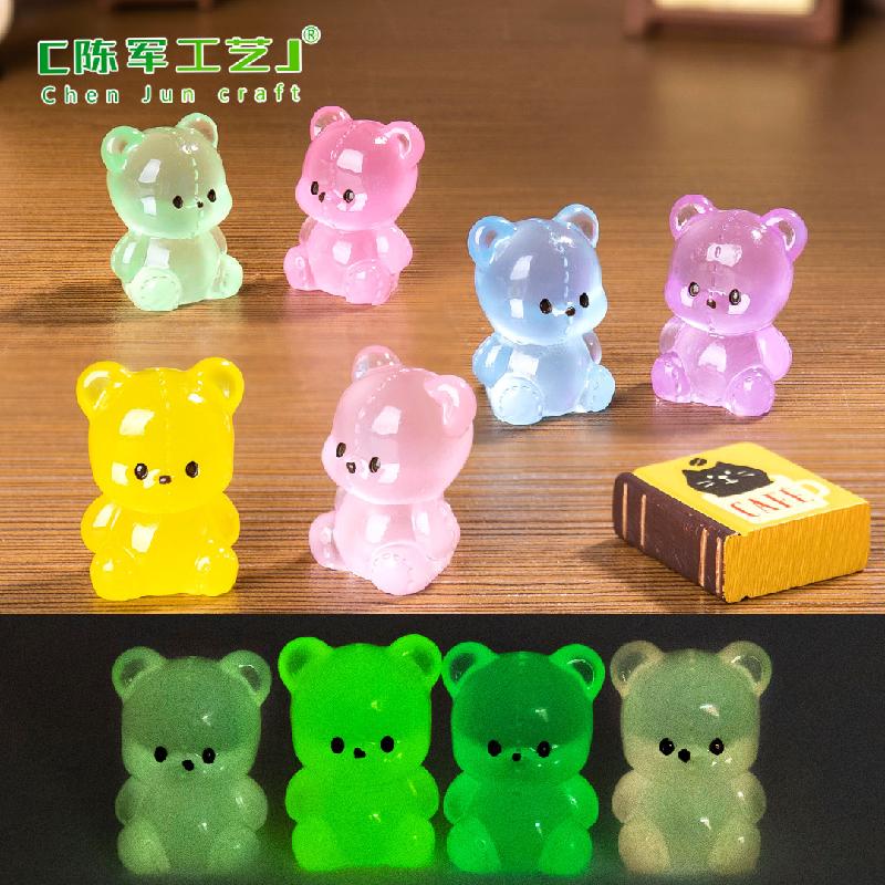 Phụ Kiện Tiểu Cảnh Tiểu cảnh Teddy phát sáng DIY, phụ kiện tiểu cảnh mini bàn treo đáng yêu, cute (ZC-996)