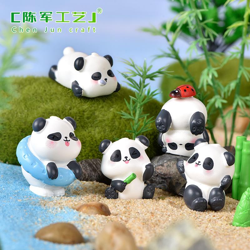 Phụ Kiện Tiểu Cảnh Tiểu cảnh gấu trúc dễ thương, trang trí tre và măng mini (ZC-59)