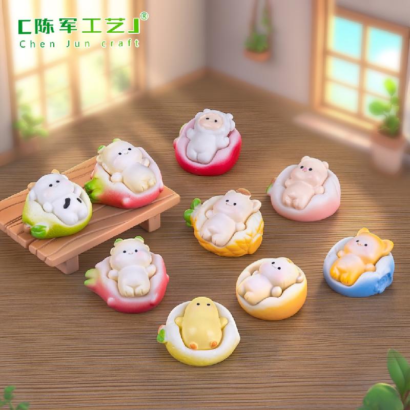 Phụ Kiện Tiểu Cảnh Tiểu cảnh 12 con giáp nằm DIY, phụ kiện tiểu cảnh mini bàn treo đáng yêu (ZC-1001)