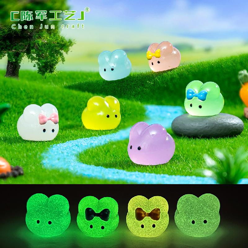 Phụ Kiện Tiểu Cảnh Tiểu cảnh thỏ phát sáng DIY, phụ kiện tiểu cảnh mini bàn garden resin micro cute (ZC-1388)