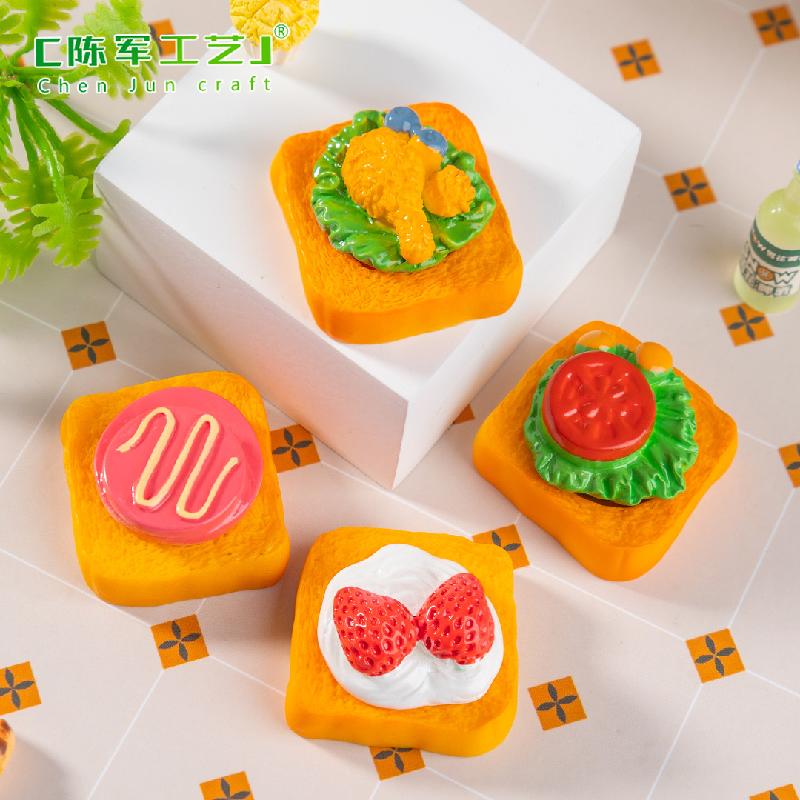 Phụ Kiện Tiểu Cảnh Tiểu cảnh sandwich giả lập DIY, phụ kiện tiểu cảnh mini resin ice cream clip treo bàn đáng yêu cute (ZC-1482)