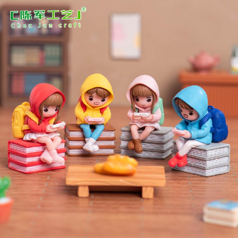 Phụ Kiện Tiểu Cảnh Tiểu cảnh đôi game thủ, balo cặp đôi DIY, phụ kiện xe bàn tiểu cảnh mini dễ thương (ZC-750)