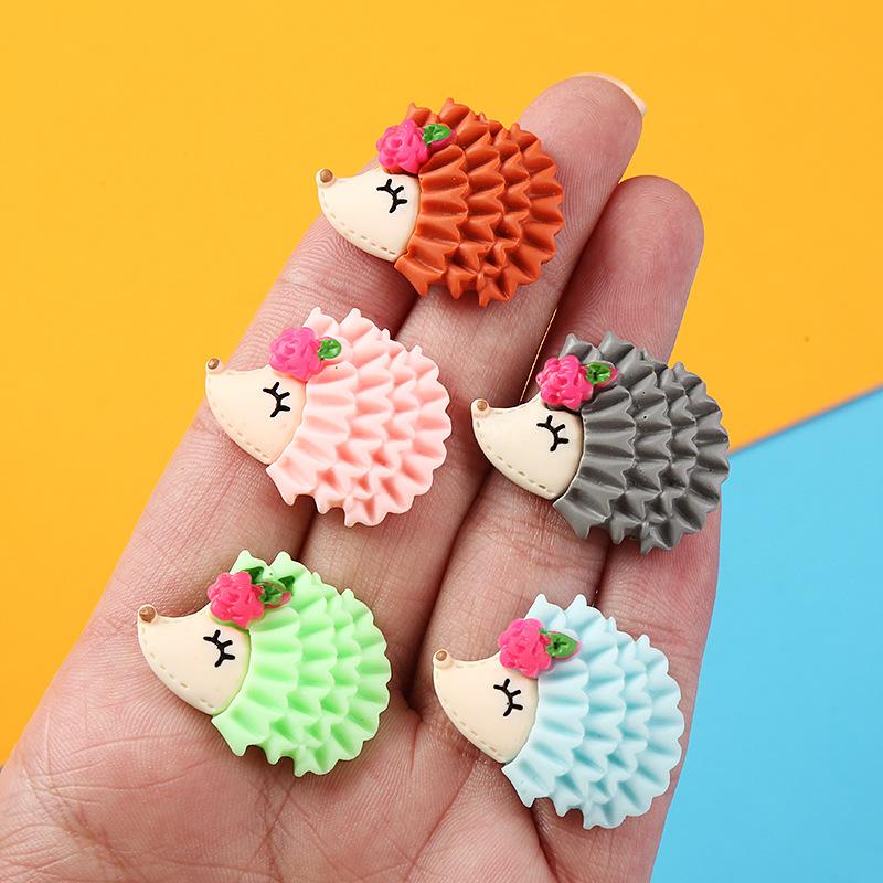 Charm LaBuBu diy树脂配件卡通动物仿真刺猬 手工自制手机壳发夹发饰头饰材料