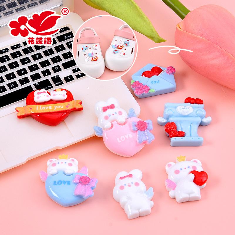Phụ Kiện Nhỏ Xinh Gấu & thỏ đôi resin, phụ kiện DIY, ốp điện thoại, nam châm tủ lạnh (NX-613)