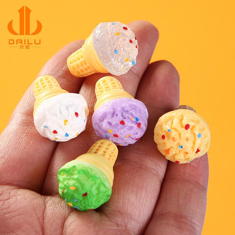 Charm LaBuBu 仿真甜筒树脂小配件奶油胶diy手工材料自制手机壳滴胶冰淇淋雪糕