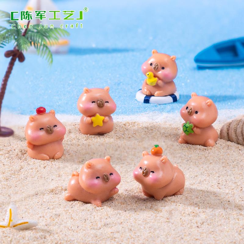 Phụ Kiện Tiểu Cảnh Tiểu cảnh capybara DIY, phụ kiện tiểu cảnh mini xe bàn treo đáng yêu, cute (ZC-1036)