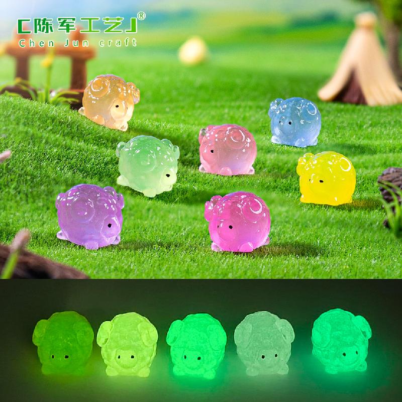 Phụ Kiện Tiểu Cảnh Tiểu cảnh cừu nhỏ phát sáng DIY, phụ kiện tiểu cảnh mini resin treo bàn garden đáng yêu (ZC-1427)