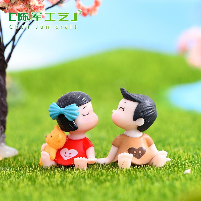 Phụ Kiện Tiểu Cảnh Tiểu cảnh cặp đôi nơ bướm trang trí chậu cây sáng tạo (ZC-928)