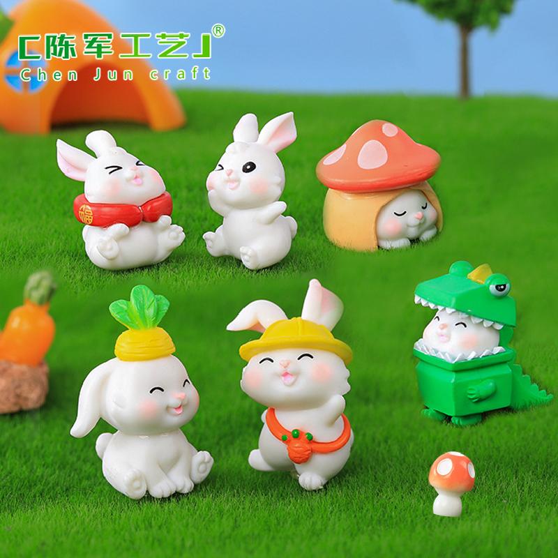Phụ Kiện Tiểu Cảnh Tiểu cảnh thỏ và khủng long mini trang trí chậu cây DIY (ZC-1274)