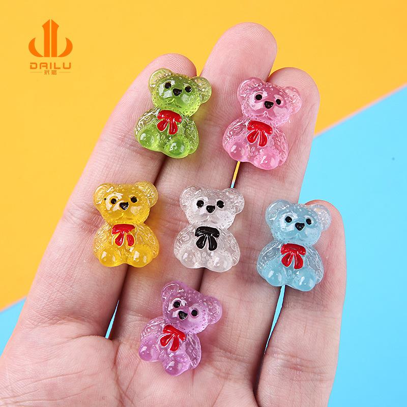 Charm LaBuBu 彩色糖果色领结小熊树脂DIY仿真奶油胶手机壳发饰品材料包配件