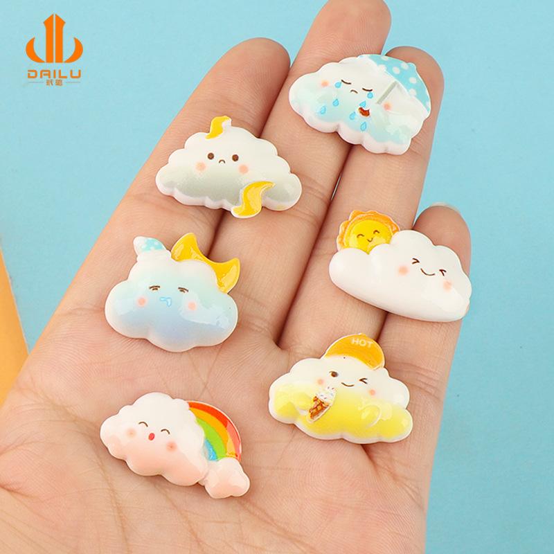 Charm LaBuBu 可爱气象云朵童趣手工diy奶油胶手机壳头饰发夹饰品树脂配件批发