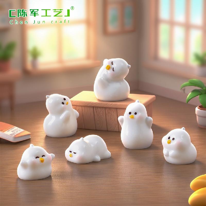 Phụ Kiện Tiểu Cảnh Tiểu cảnh vịt trắng DIY, phụ kiện tiểu cảnh mini xe bàn đáng yêu, cute (ZC-1010)