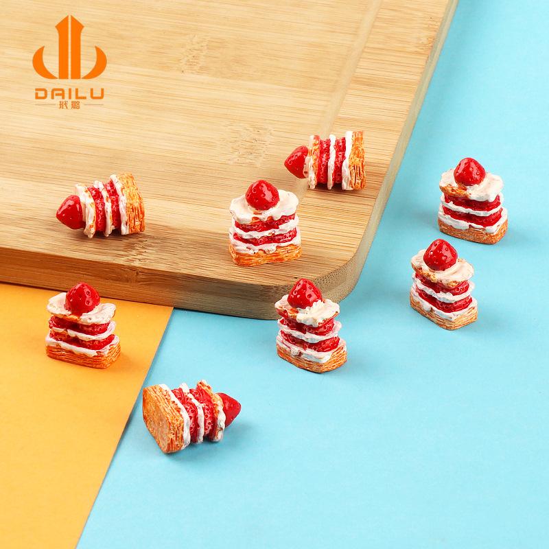 Charm LaBuBu Charm bánh dâu 3 tầng DIY tiểu cảnh đồ chơi (FF-53)