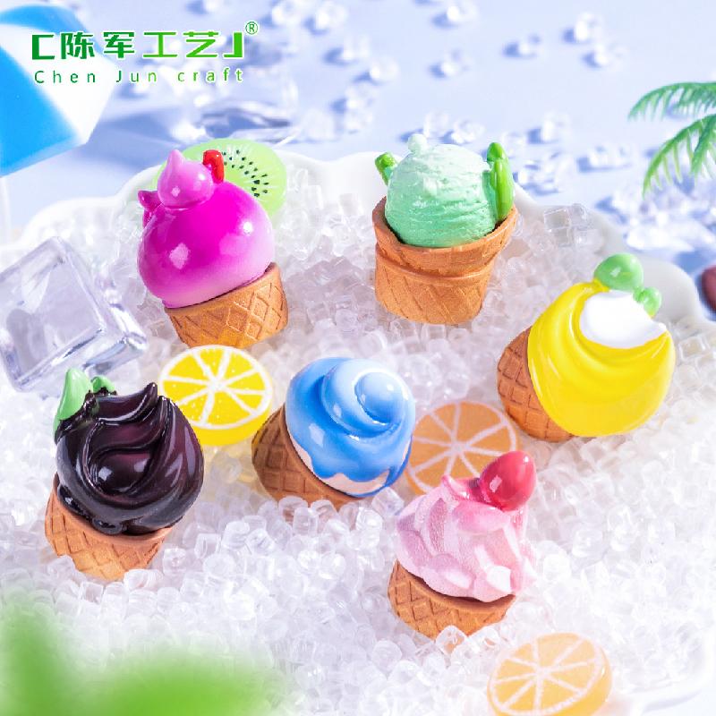 Phụ Kiện Tiểu Cảnh Tiểu cảnh kem ốc quế mùa hè DIY, phụ kiện tiểu cảnh mini resin garden treo bàn đáng yêu cute (ZC-1470)