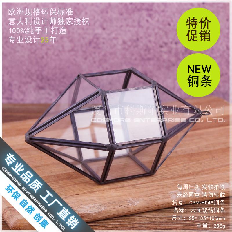 Chậu Đa Giác Nhà kính 6 mặt kép Terrarium rêu cảnh (DG-208)
