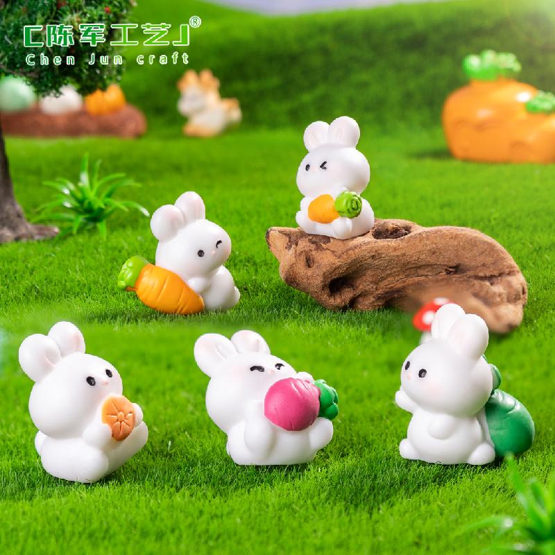 Phụ Kiện Tiểu Cảnh Tiểu cảnh thỏ cà rốt DIY, phụ kiện tiểu cảnh mini bàn thu nhỏ đáng yêu, cute (ZC-910)
