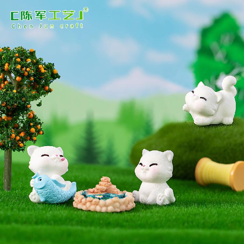 Phụ Kiện Tiểu Cảnh Tiểu cảnh mèo đáng yêu, phụ kiện trang trí xe hơi mini DIY (ZC-514)