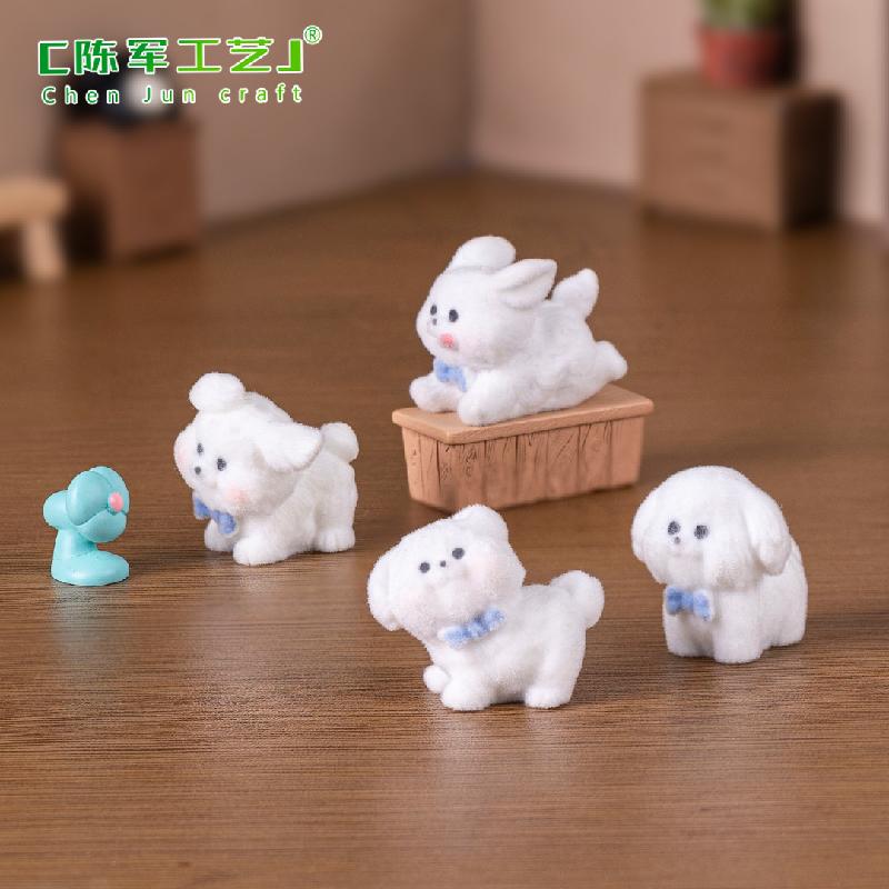 Phụ Kiện Tiểu Cảnh Tiểu cảnh cún nhung DIY, phụ kiện tiểu cảnh mini móc chìa khóa, bàn cute (ZC-1013)