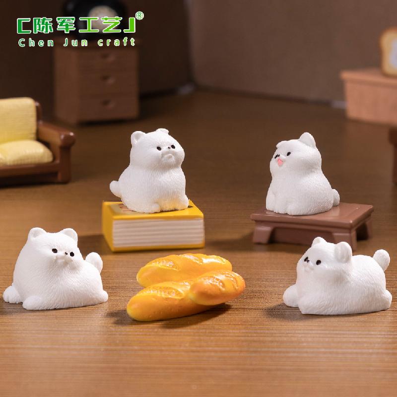 Phụ Kiện Tiểu Cảnh Tiểu cảnh cún trắng DIY, phụ kiện tiểu cảnh mini xe bàn garden đáng yêu, cute (ZC-1154)