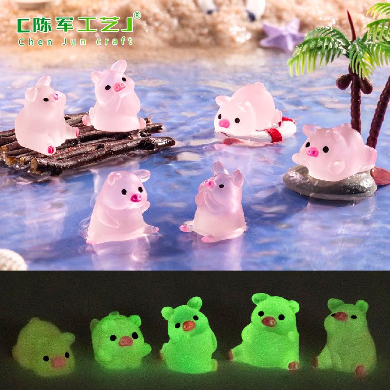 Phụ Kiện Tiểu Cảnh Tiểu cảnh heo phát sáng, túi bất ngờ DIY, phụ kiện treo bàn tiểu cảnh mini (ZC-693)