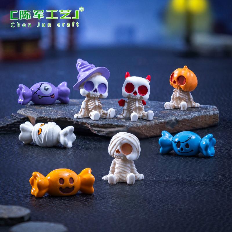 Phụ Kiện Tiểu Cảnh Bí ngô, sọ Halloween, kẹo mini DIY, phụ kiện bàn tiểu cảnh nhỏ sáng tạo (ZC-54)
