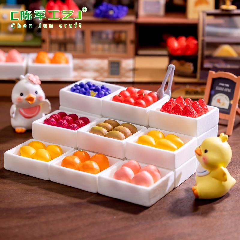 Phụ Kiện Tiểu Cảnh Tiểu cảnh trái cây mini, xoài và dâu, phụ kiện trang trí DIY (ZC-337)