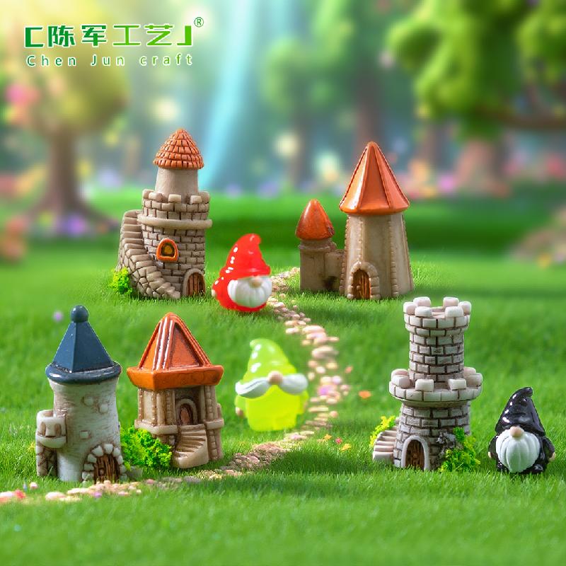 Phụ Kiện Tiểu Cảnh Tiểu cảnh lâu đài cổ mini DIY, phụ kiện resin tiểu cảnh bàn nhỏ dễ thương (ZC-730)