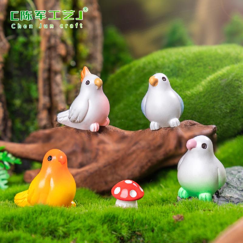 Phụ Kiện Tiểu Cảnh Tiểu cảnh vẹt đáng yêu DIY, phụ kiện tiểu cảnh mini moss resin garden treo bàn đáng yêu cute (ZC-1500)
