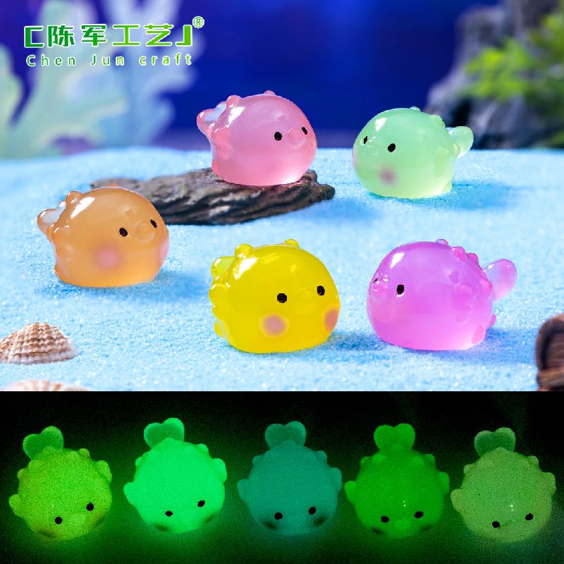 Phụ Kiện Tiểu Cảnh Tiểu cảnh cá nóc tròn phát sáng DIY, phụ kiện tiểu cảnh mini treo bàn resin garden đáng yêu cute (ZC-1447)