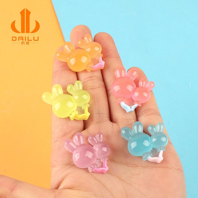 Charm LaBuBu 夜光兔子气球奶油胶配件手机壳手工diy材料发夹发饰树脂配件