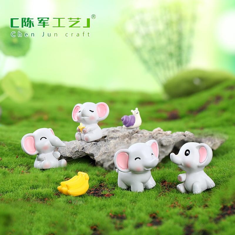 Phụ Kiện Tiểu Cảnh Tiểu cảnh voi đáng yêu, phụ kiện trang trí bàn làm việc (ZC-265)