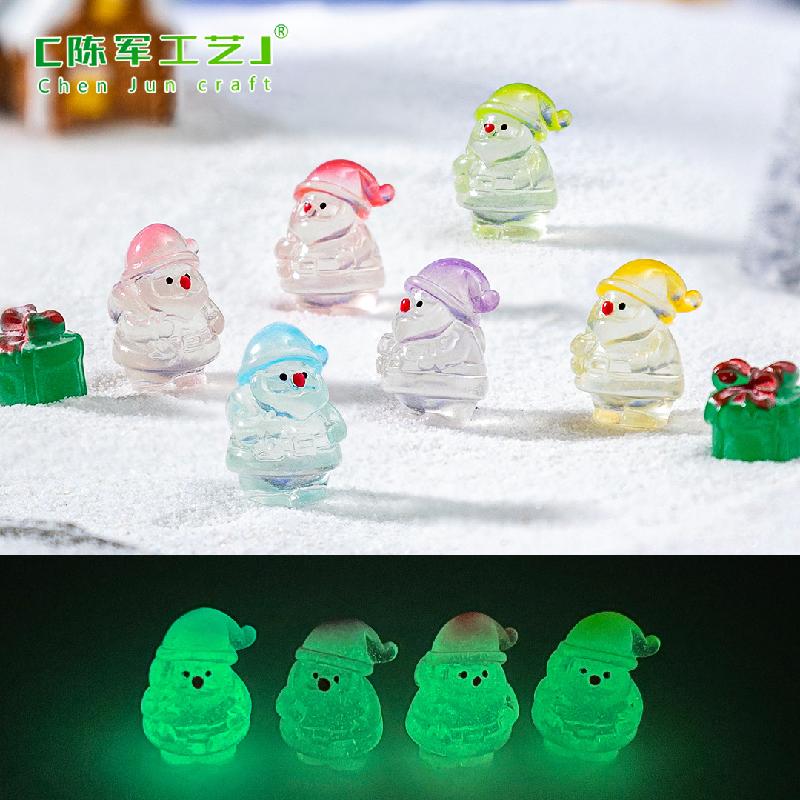 Phụ Kiện Tiểu Cảnh Tiểu cảnh ông già Noel phát sáng, tuyết DIY, phụ kiện resin tiểu cảnh mini (ZC-665)