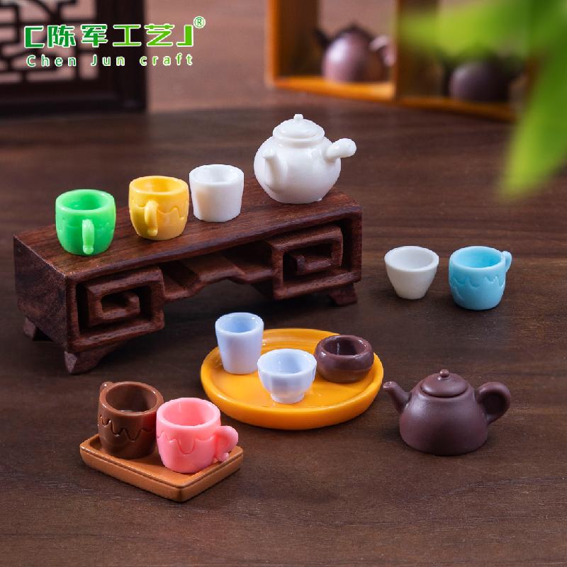 Phụ Kiện Tiểu Cảnh Tiểu cảnh cốc, ấm trà nhiều màu DIY, phụ kiện resin bàn tiểu cảnh mini (ZC-733)