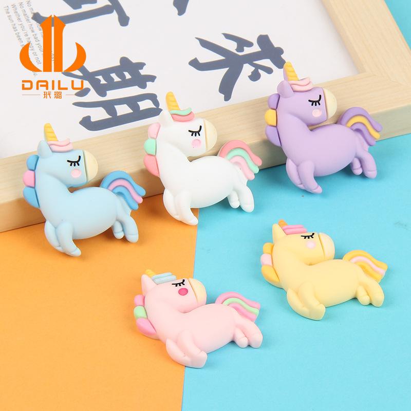 Charm LaBuBu 大号独角兽树脂配件 手机壳diy自制材料奶油胶发卡发夹发饰品配件