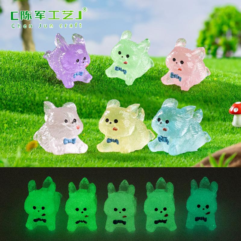 Phụ Kiện Tiểu Cảnh Tiểu cảnh cún mưa gió phát sáng DIY, phụ kiện tiểu cảnh mini treo bàn resin garden đáng yêu cute (ZC-1444)