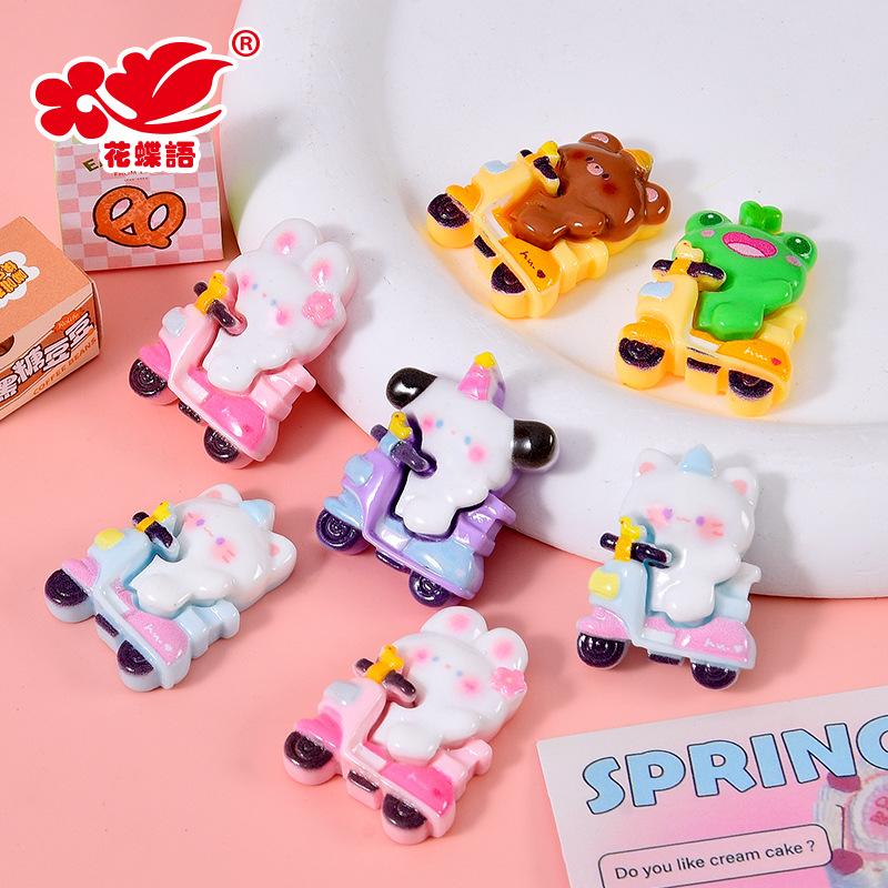 Phụ Kiện Nhỏ Xinh Động vật đạp xe resin, phụ kiện DIY, kẹp tóc, dây buộc tóc (NX-612)