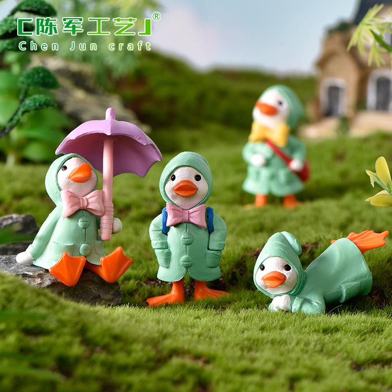 Phụ Kiện Tiểu Cảnh Tiểu cảnh vịt áo mưa mini DIY trang trí chậu cây (ZC-748)