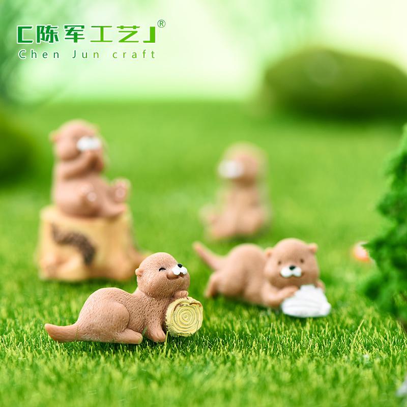 Phụ Kiện Tiểu Cảnh Tiểu cảnh rái cá nhỏ, móc khóa và trang trí cây cảnh mini (ZC-366)