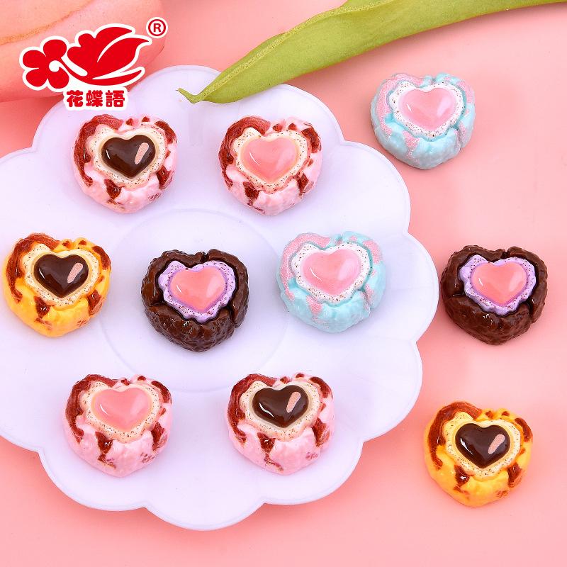 Phụ Kiện Nhỏ Xinh Bánh kem trái tim resin, food mini, phụ kiện DIY (NX-631)