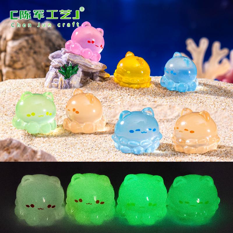 Phụ Kiện Tiểu Cảnh Tiểu cảnh mèo và sứa phát sáng trang trí bể cá DIY (ZC-710)