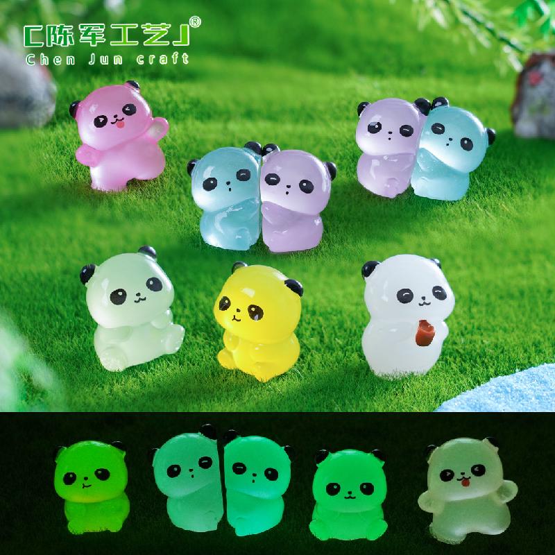 Phụ Kiện Tiểu Cảnh Tiểu cảnh gấu trúc phát sáng DIY, phụ kiện tiểu cảnh mini garden resin bàn cute đáng yêu (ZC-1350)