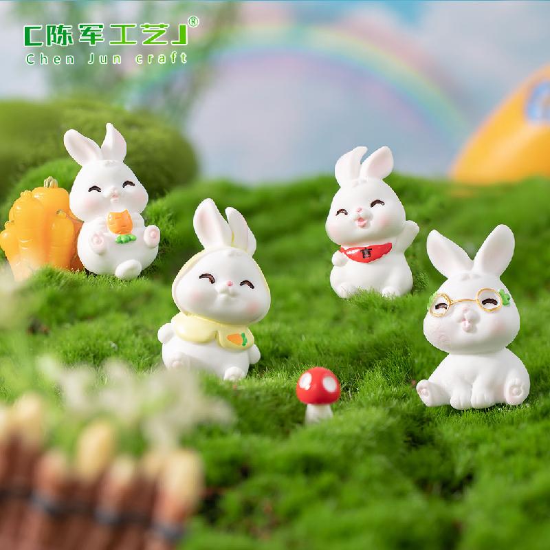 Phụ Kiện Tiểu Cảnh Tiểu cảnh thỏ mini đáng yêu trang trí chậu cây DIY (ZC-1037)
