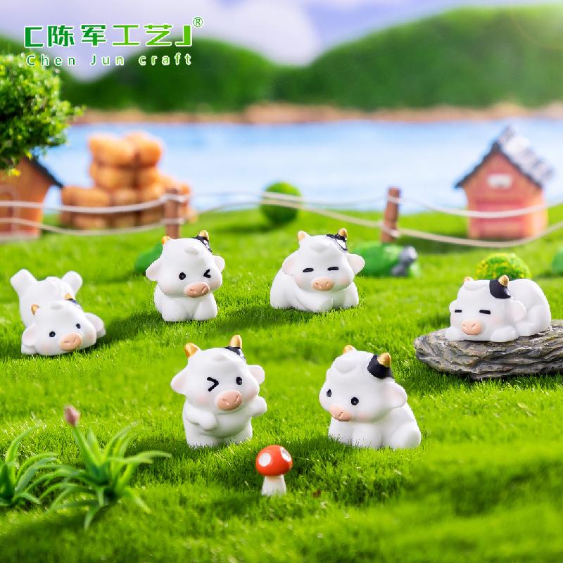 Phụ Kiện Tiểu Cảnh Tiểu cảnh bò dũng cảm, phụ kiện trang trí nông trại mini (ZC-512)